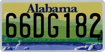 AL license plate 66DG182