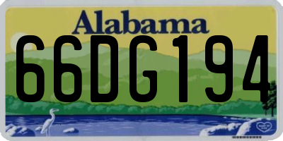 AL license plate 66DG194