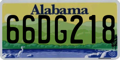 AL license plate 66DG218