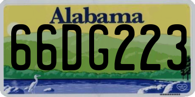 AL license plate 66DG223