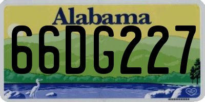 AL license plate 66DG227
