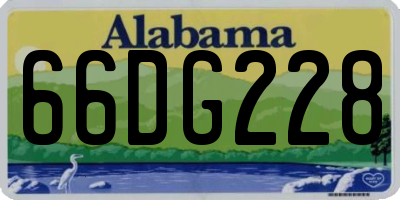 AL license plate 66DG228