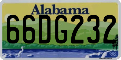 AL license plate 66DG232