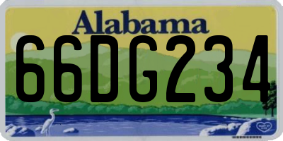 AL license plate 66DG234