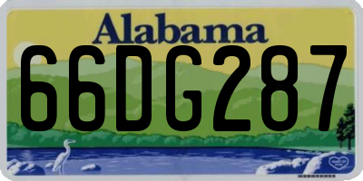 AL license plate 66DG287