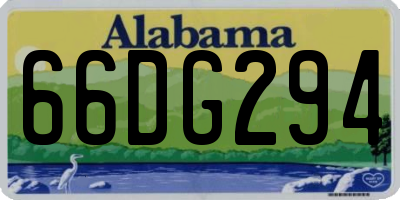 AL license plate 66DG294