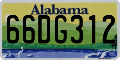 AL license plate 66DG312