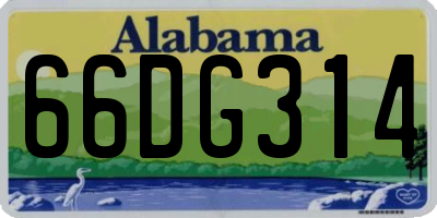 AL license plate 66DG314