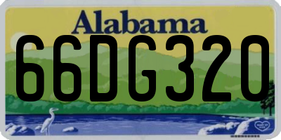 AL license plate 66DG320