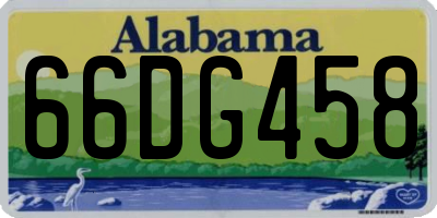 AL license plate 66DG458