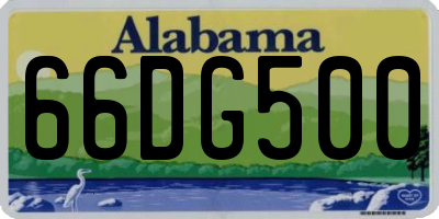 AL license plate 66DG500