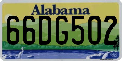 AL license plate 66DG502