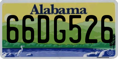 AL license plate 66DG526