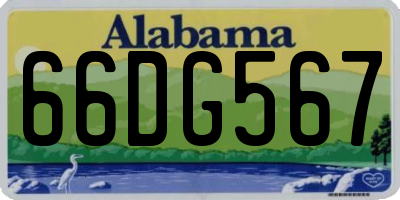 AL license plate 66DG567