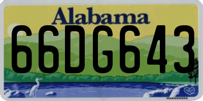 AL license plate 66DG643