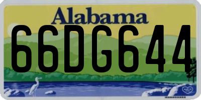 AL license plate 66DG644