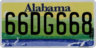 AL license plate 66DG668