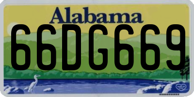AL license plate 66DG669