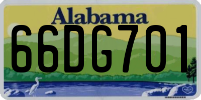 AL license plate 66DG701