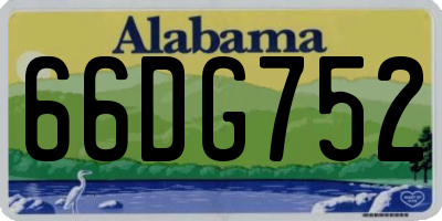 AL license plate 66DG752
