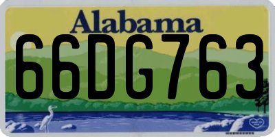 AL license plate 66DG763