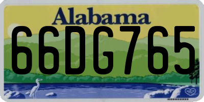 AL license plate 66DG765