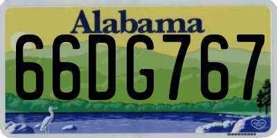AL license plate 66DG767