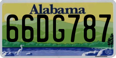 AL license plate 66DG787