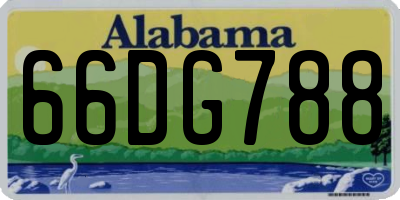 AL license plate 66DG788