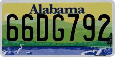 AL license plate 66DG792