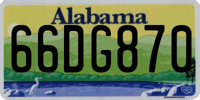 AL license plate 66DG870