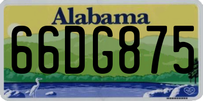 AL license plate 66DG875
