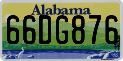 AL license plate 66DG876