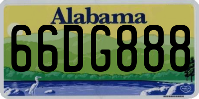 AL license plate 66DG888