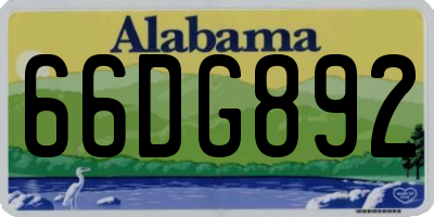 AL license plate 66DG892
