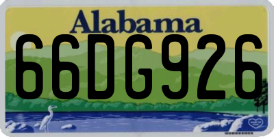 AL license plate 66DG926