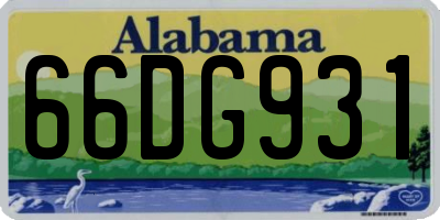 AL license plate 66DG931