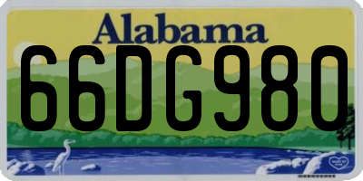 AL license plate 66DG980