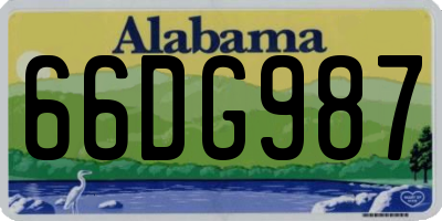 AL license plate 66DG987