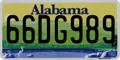 AL license plate 66DG989