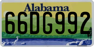 AL license plate 66DG992