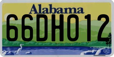 AL license plate 66DH012