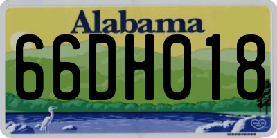 AL license plate 66DH018