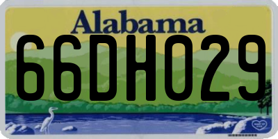 AL license plate 66DH029