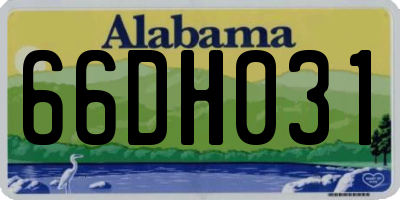 AL license plate 66DH031