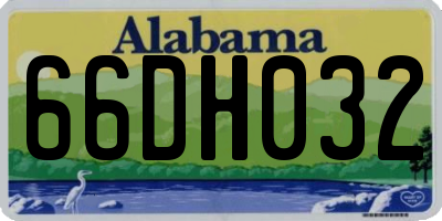 AL license plate 66DH032