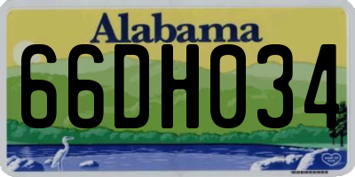 AL license plate 66DH034