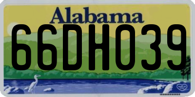 AL license plate 66DH039