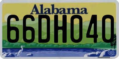 AL license plate 66DH040