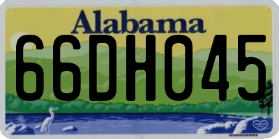 AL license plate 66DH045